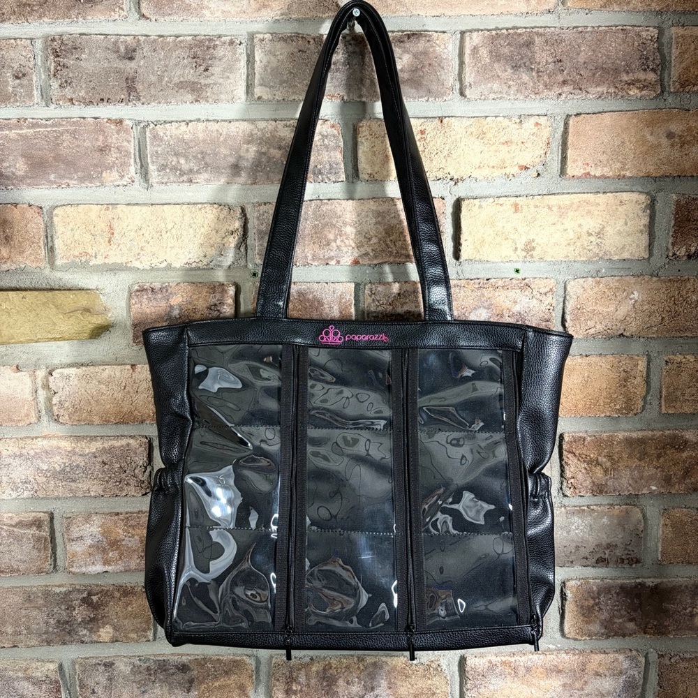 PAPARAZZI Black Faux Leather Tote